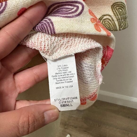 New! HOPELY Woman's Pink Floral Print  Bohemian 3/4 Sleeve Blouse Small - Picture 5 of 5